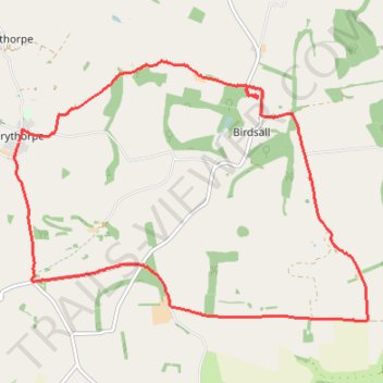 Loop hike from Burythorpe trail, distance, elevation, map, profile, GPS track
