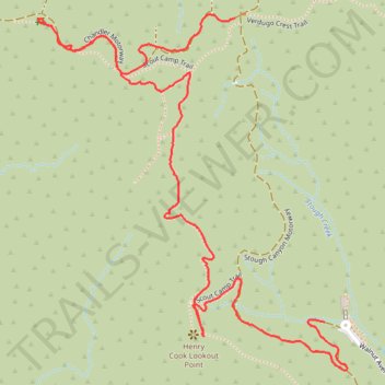 Stough Saddle via Scout Camp Trail, Henry Cook Lookout and Wishing Tree trail, distance, elevation, map, profile, GPS track