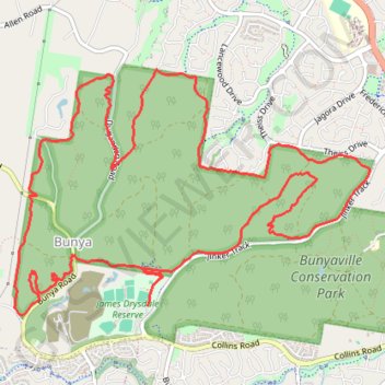 Bunyaville Park Loop trail, distance, elevation, map, profile, GPS track