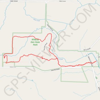 Wildcat Den State Park Loop Trail in Iowa trail, distance, elevation, map, profile, GPS track