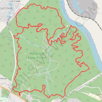 Harbison State Forest trail, distance, elevation, map, profile, GPS track