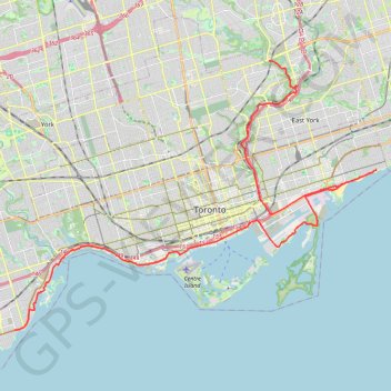 Toronto - Lower Don River Trail - Balmy Beach - Lakeshore Village trail, distance, elevation, map, profile, GPS track