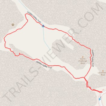 Hidden Valley Trail trail, distance, elevation, map, profile, GPS track