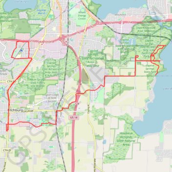 Capital Springs Recreation Area trail, distance, elevation, map, profile, GPS track
