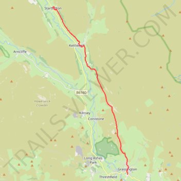 Dales Way trail, distance, elevation, map, profile, GPS track