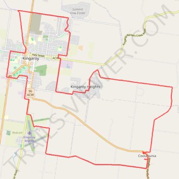 Kingaroy to Coolabunia and Ushers Hill trail, distance, elevation, map, profile, GPS track