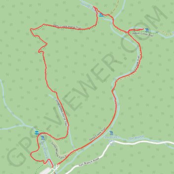 Waterfalls Loop via Deep Creek Trail in Great Smoky Mountains National Park trail, distance, elevation, map, profile, GPS track