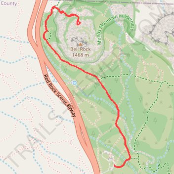 Bell Rock Pathway to Upper Bell Rock Trail in Coconino National Forest trail, distance, elevation, map, profile, GPS track