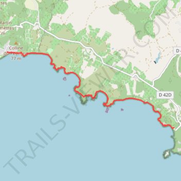 4_plages_et_fort_de_bregançon trail, distance, elevation, map, profile, GPS track