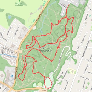 Eagle Rock trail, distance, elevation, map, profile, GPS track