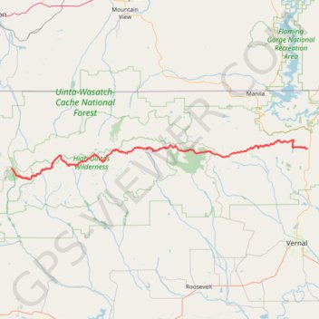 Uinta Highline Trail trail, distance, elevation, map, profile, GPS track