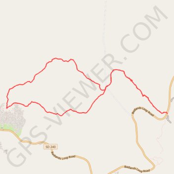 Castle Trail and Medicine Root Trail Loop in Badlands National Park trail, distance, elevation, map, profile, GPS track
