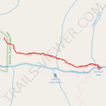 Sol Duc Falls Trail in Olympic National Park trail, distance, elevation, map, profile, GPS track