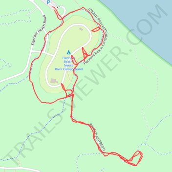 Flanners Beach / Neuse Campground Loop trail, distance, elevation, map, profile, GPS track