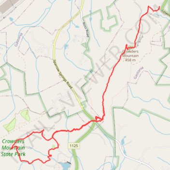 Crowders Mountain trail, distance, elevation, map, profile, GPS track