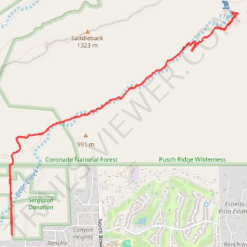 Seven Falls trail, distance, elevation, map, profile, GPS track