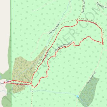 Mitchell Hill Center Trail and Inner Loop Road trail, distance, elevation, map, profile, GPS track