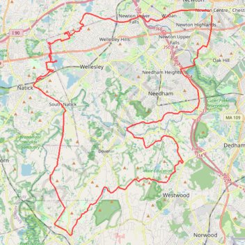 Wellesley wandering trail, distance, elevation, map, profile, GPS track