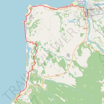 Kawatiri Coastal Trail from Charleston to Westport trail, distance, elevation, map, profile, GPS track