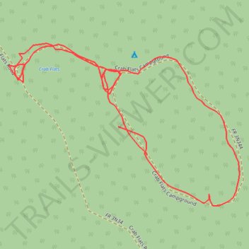 Crab Flats Family Campground trail, distance, elevation, map, profile, GPS track