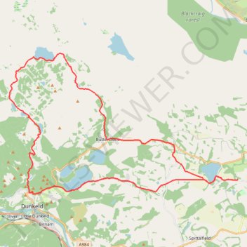 Around Loch Ordie trail, distance, elevation, map, profile, GPS track