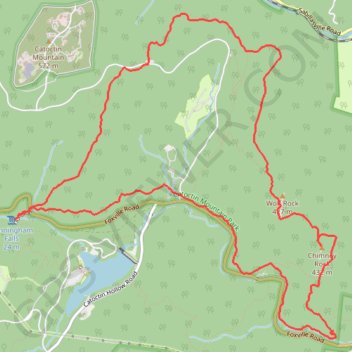 Chimney Rock, Thurmont Vista, Blue Ridge Summit Vista, Hog Rock and Cunningham Falls Loop trail, distance, elevation, map, profile, GPS track
