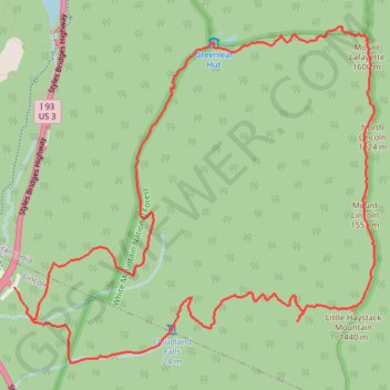Mount Lafayette Loop trail, distance, elevation, map, profile, GPS track