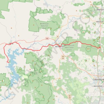 Lake Somerset - Beerburrum trail, distance, elevation, map, profile, GPS track