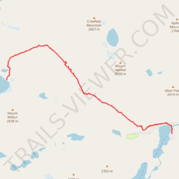 Iceberg Lake via Ptarmigan Trail in Glacier National Park trail, distance, elevation, map, profile, GPS track
