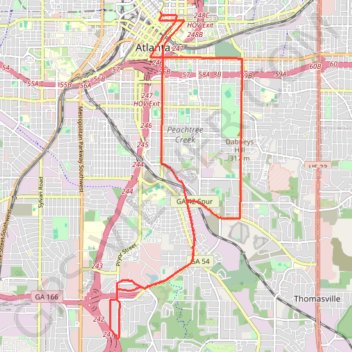 Atlanta Critical Mass trail, distance, elevation, map, profile, GPS track