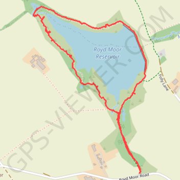 Royd Moor Reservoir (PBW) trail, distance, elevation, map, profile, GPS track