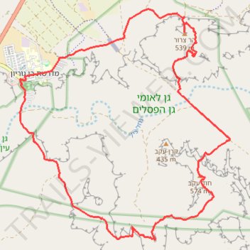 Hod Ekev and Mount Tzror trail, distance, elevation, map, profile, GPS track