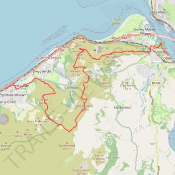 Foel Lus trail, distance, elevation, map, profile, GPS track