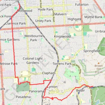Belair National Park - Goodwood trail, distance, elevation, map, profile, GPS track