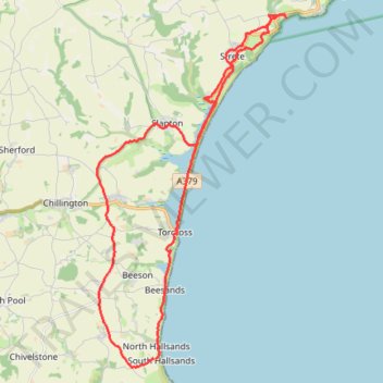 Torcross trail, distance, elevation, map, profile, GPS track
