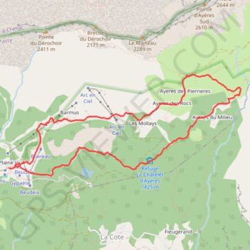 Tour des Ayères Plaine Joux trail, distance, elevation, map, profile, GPS track