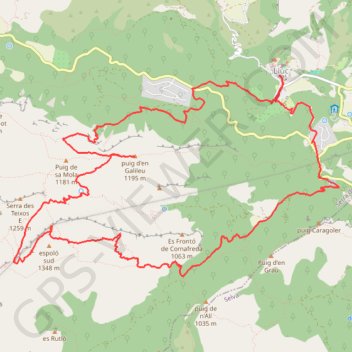 Lluc Puig d'en Galileu et Puig Massanella trail, distance, elevation, map, profile, GPS track