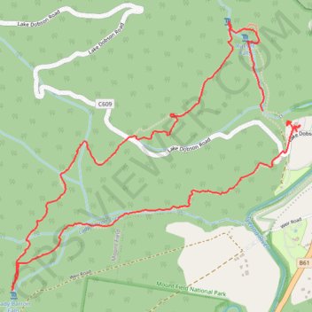 Lady Barron Falls Track trail, distance, elevation, map, profile, GPS track