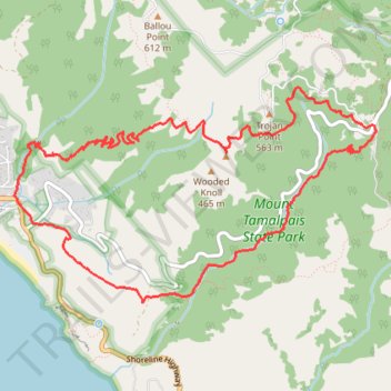 Matt Davis Trail, Dipsea Trail and Steep Ravine Trail Loop trail, distance, elevation, map, profile, GPS track