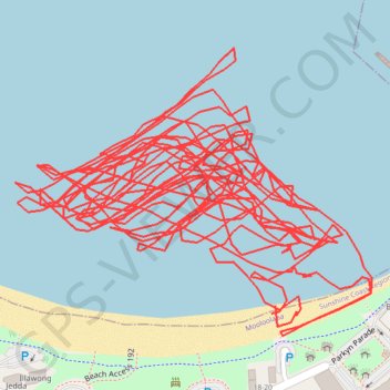 Afternoon Surfing trail, distance, elevation, map, profile, GPS track