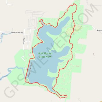 A. W. Marion State Park - Hargus Lake Perimeter Trail trail, distance, elevation, map, profile, GPS track