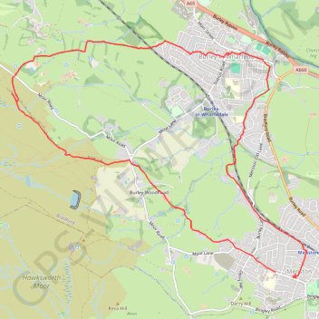 Burley Woodhead walk (foot) trail, distance, elevation, map, profile, GPS track