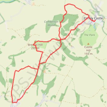 Elmley Castle trail, distance, elevation, map, profile, GPS track