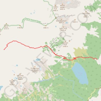 Backpacking Death Canyon trail, distance, elevation, map, profile, GPS track