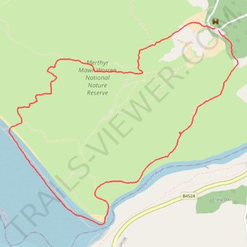 Hiking trail through Merthyr Mawr Sand dunes trail, distance, elevation, map, profile, GPS track