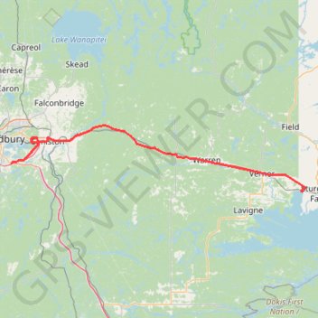 Sudbury - West Nipissing trail, distance, elevation, map, profile, GPS track