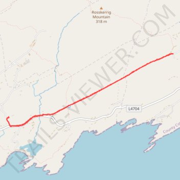 Old road from Kilcrohane to Ahakista trail, distance, elevation, map, profile, GPS track