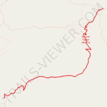 Mount Taylor via Gooseberry Trail in Cibola National Forest trail, distance, elevation, map, profile, GPS track
