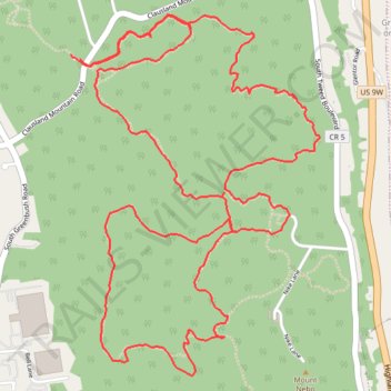 Clausland Mountain trails trail, distance, elevation, map, profile, GPS track