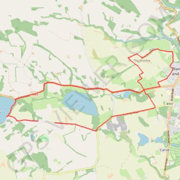 The Knockie, Marlee Loch and Loch of Clunie Loop trail, distance, elevation, map, profile, GPS track